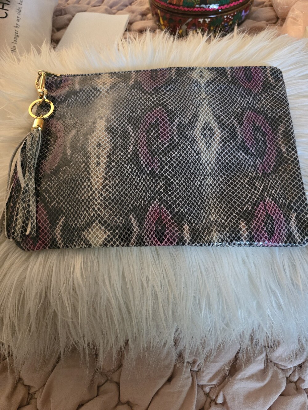Lauren &Luca Faux Skin Clutch Bag